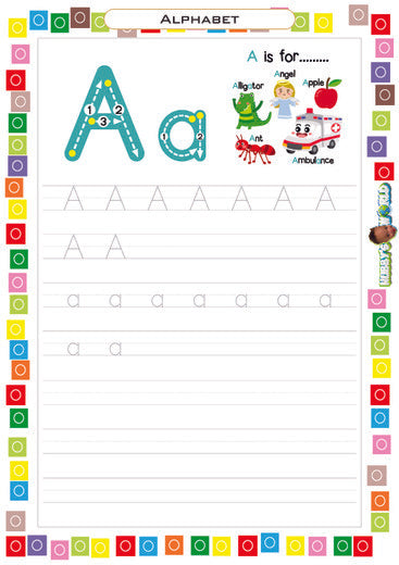 Letter A Tracing and Vocabulary - FREE Worksheet
