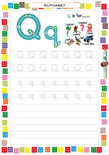 Letter Q Tracing and Vocabulary - FREE Worksheet