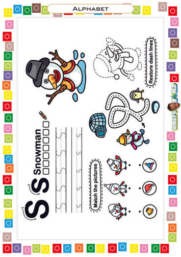 S is for Snowman - FREE Printable Worksheet