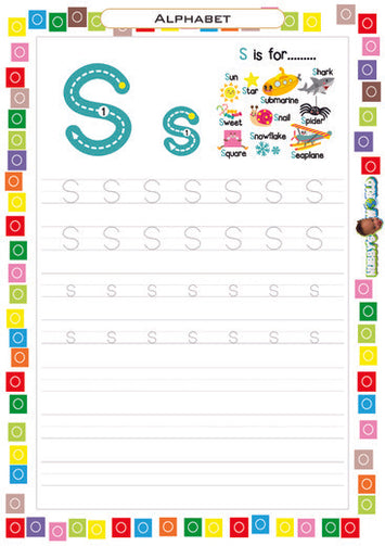 Letter S Tracing and Vocabulary - FREE Printable Worksheet