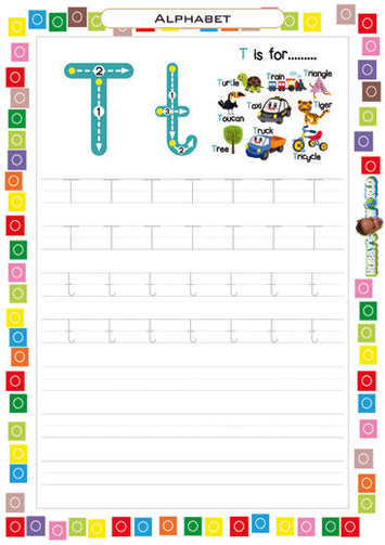 Letter T Tracing and Vocabulary - FREE Printable Worksheet