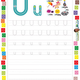 Letter U Tracing and Vocabulary - FREE Worksheet