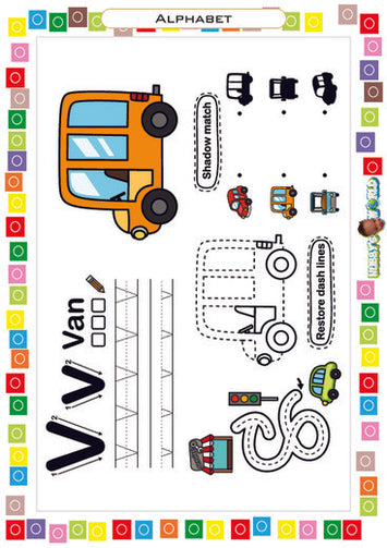 V is for Van - FREE Printable Worksheet
