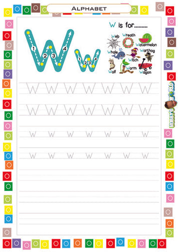 Letter W Tracing and Vocabulary - FREE Printable Worksheet