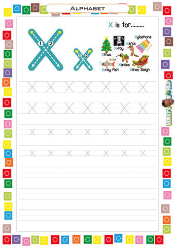 Letter X Tracing and Vocabulary - FREE Printable Worksheet