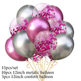 12" Thick Metallic Balloon Set