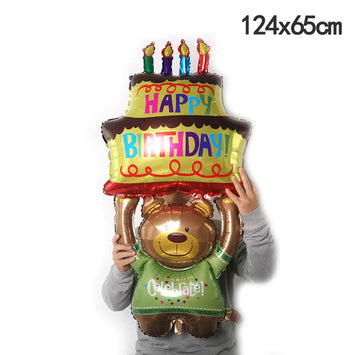 Colorful Candles 3-Tier Bear Cake Decorations