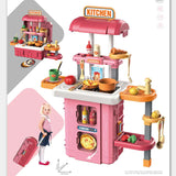 Pretend Kitchen Playset with Rolling Suitcase