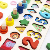 3-in-1 Wooden Color, Number & Shape Puzzle