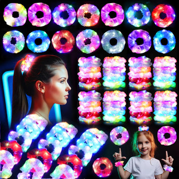 18PCS LED Light Up Scrunchies