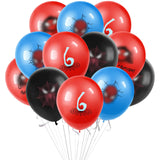 Spiderman Balloons - 12" Red, Black & Blue Latex