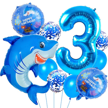Shark Third Birthday Party Kit