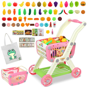Kids Shopping Cart with Food Set