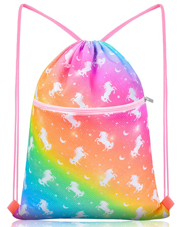 Unicorn Drawstring Book Backpack