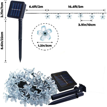 Outdoor Waterproof Solar Powered Floral String Lights