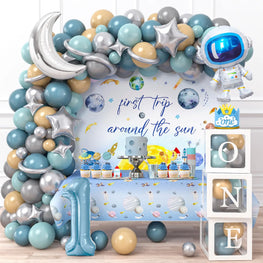 156Pcs First Trip Around the Sun Party Kit