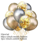 12" Thick Metallic Balloon Set