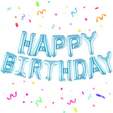 Light Blue Happy Birthday Balloons - 16"