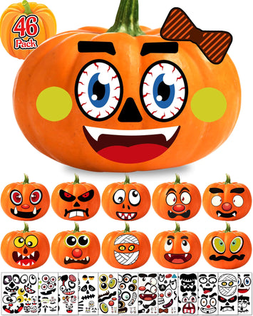 46 Pack Halloween Pumpkin Stickers