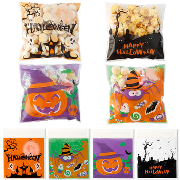 100PCS Self-sealing Halloween Candy Bags