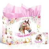 Horse Gift Bag with Tissue Paper and Card