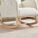 Beige Velvet Rocking Chair