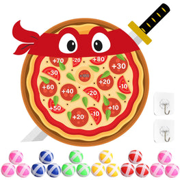 Pizza Dart Board with 18 Sticky Balls
