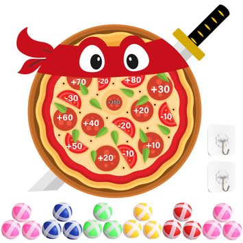 Pizza Dart Board with 18 Sticky Balls