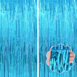 2Pack Blue/Pink Party Foil Fringe Backdrop/Curtain