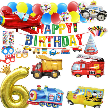 6th Birthday Transportation Themed Party Kit