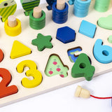 3-in-1 Wooden Color, Number & Shape Puzzle