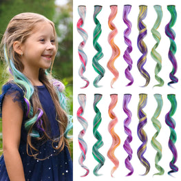 14 Pcs Colored Hair Extensions for Kids