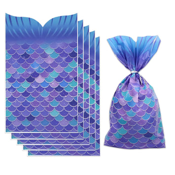 5 Pack Mermaid Party Favor Bags
