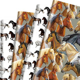 12 Sheets Horse Wrapping Paper