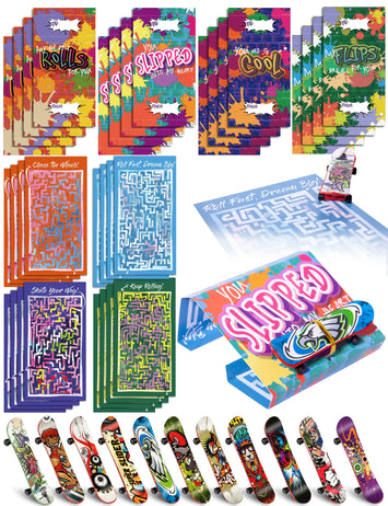 28 Pcs Valentines Cards with Finger Skateboards