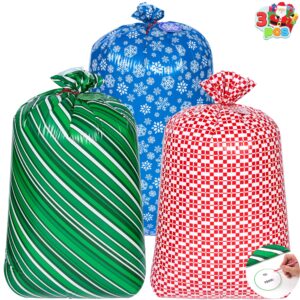 3 PCS Christmas Jumbo Plastic Gift Bags