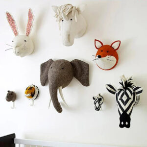 WhimsyWild Wall Friends - Stuffed Swan/Giraffe/Elephant/Flamingo