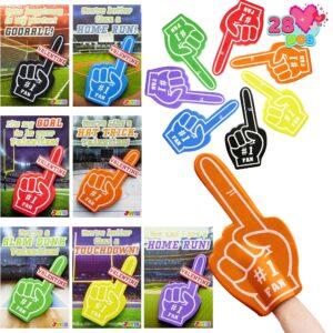 28 Pcs Valentine Foam Fingers with Cards