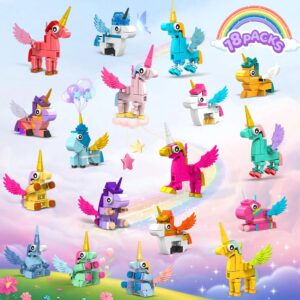 18 Pack Unicorn Building Blocks