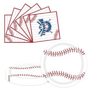 50 Pcs Baseball Plates and Napkins