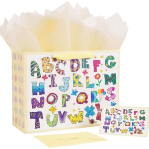 Large ABC Gift Bag with Tissue Paper and Card