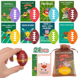 24 PCS Valentines Cards with Football Fidget Spinner
