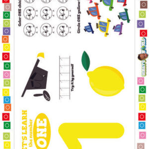 Number 1 Trace, Color and Identify - FREE Counting Worksheet