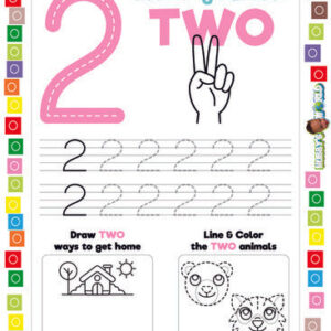 Number 2 Trace, Draw and Color - FREE Worksheet