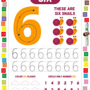 Number 6 Trace, Color and Find - FREE Worksheet