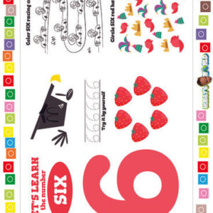 Number 6 Trace, Color and Circle - FREE Worksheet