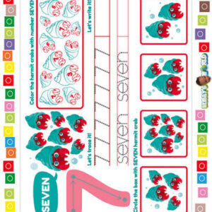 Number 7 Color, Trace and Identify - FREE Worksheet