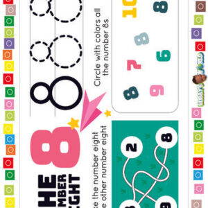 Number 8 Trace, Connect and Identify - FREE Worksheet