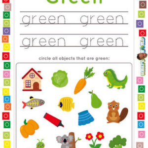 Color Green Trace and Identify - FREE Worksheet