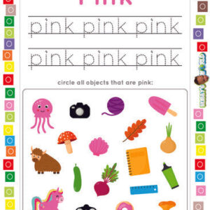 Color Pink Trace and Identify - FREE Worksheet